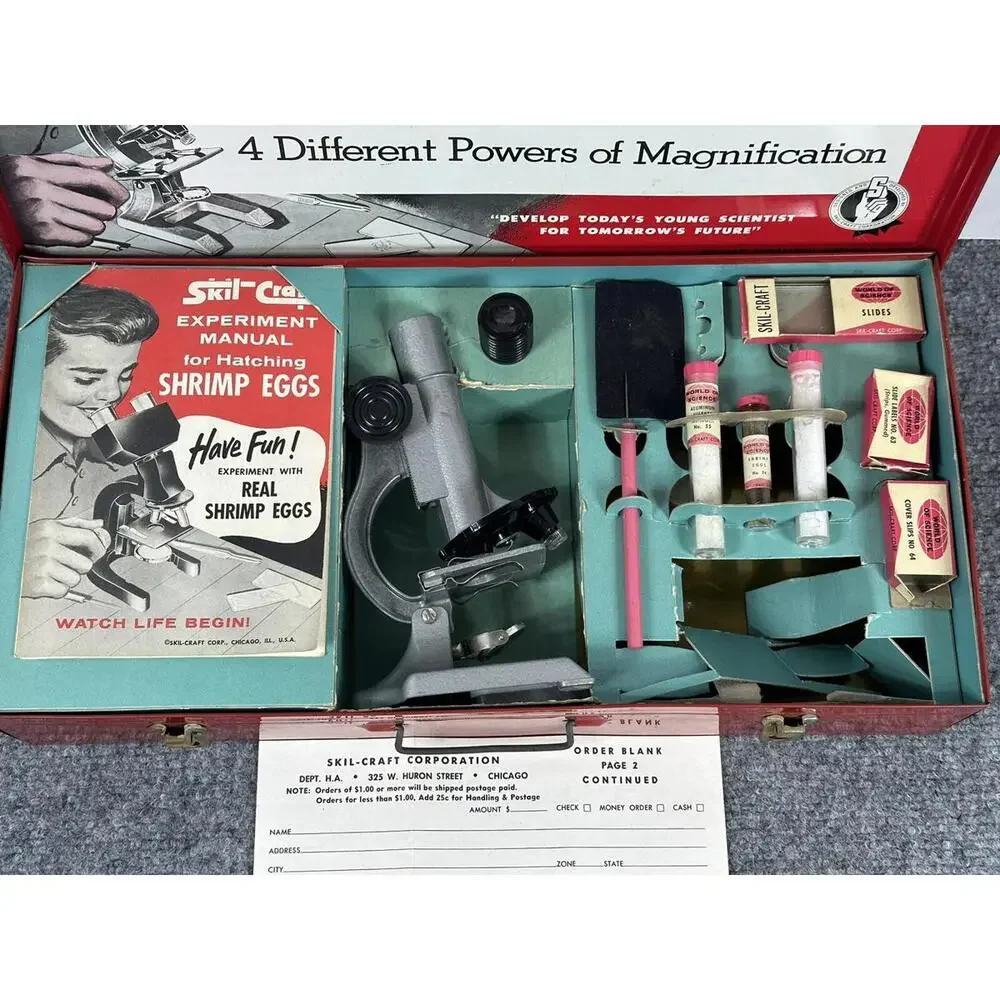 VTG Skil Craft‎ Precision Microscope Set Rare No.80 Handy Andy 1954 Kids Science